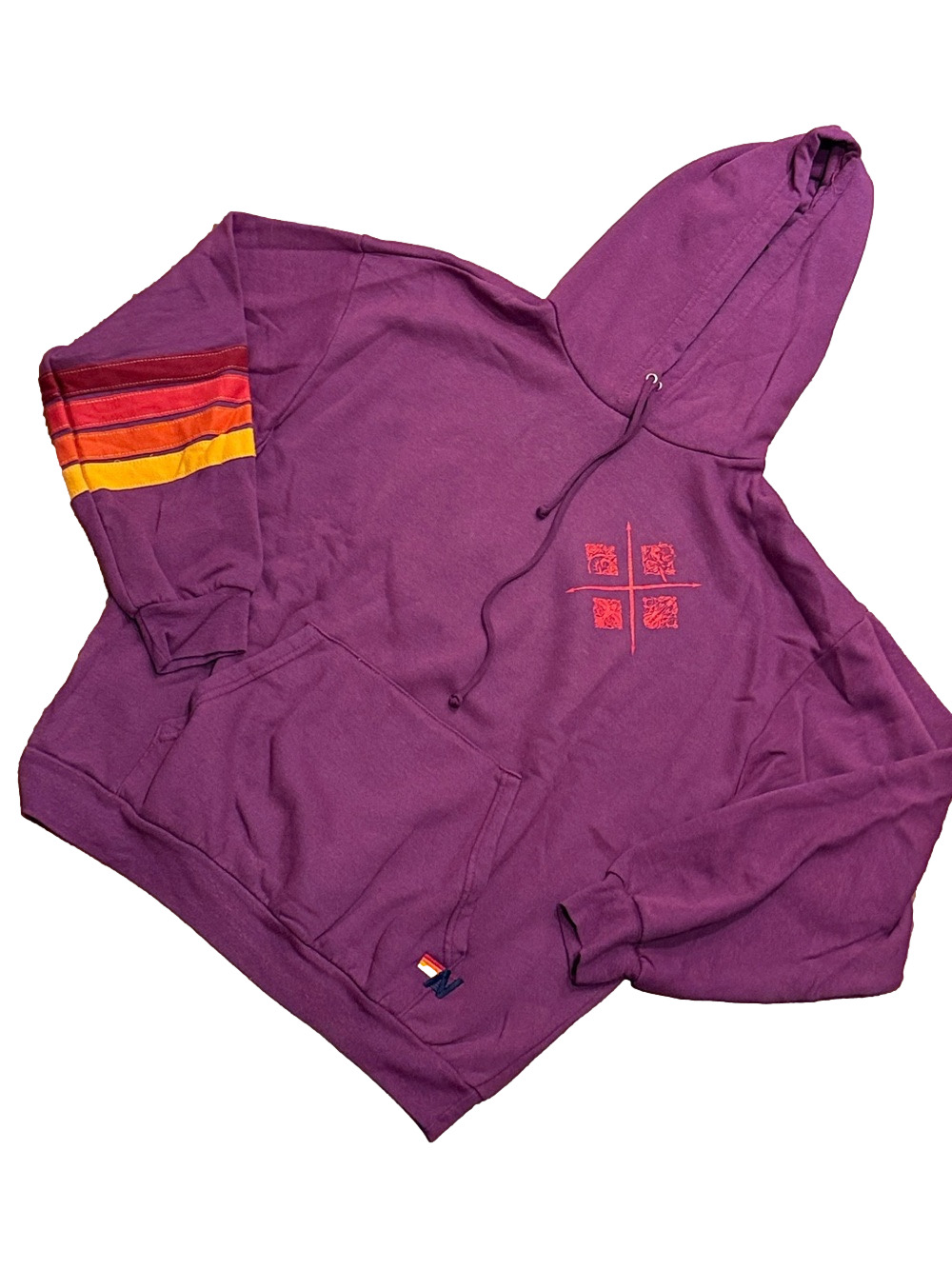 Aviator Nation Hunger Games Pullover Hoodie Relaxed in plum | Multiple Sizes - Picture 2 of 4